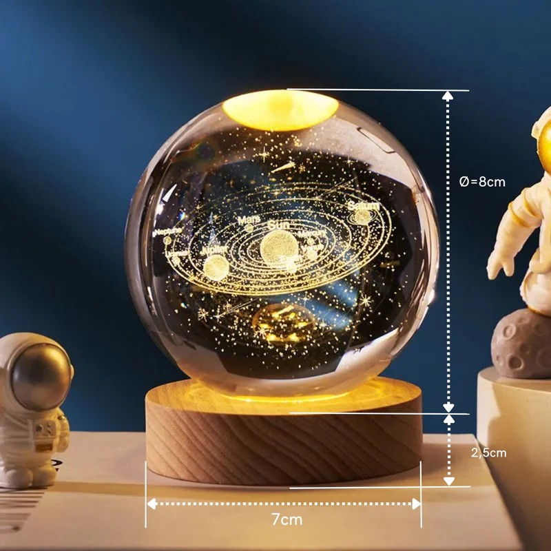 Globo de Luz Decorativo LED 8CM  – Elegância com Toque On/Off Instantâneo